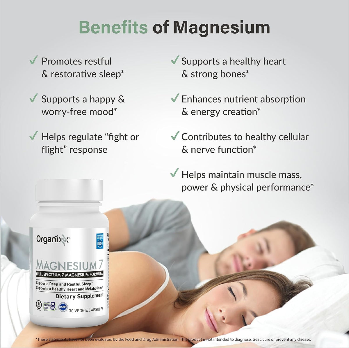 Magnesium 7 Complex, Sleep & Muscle Support, 60 Caps