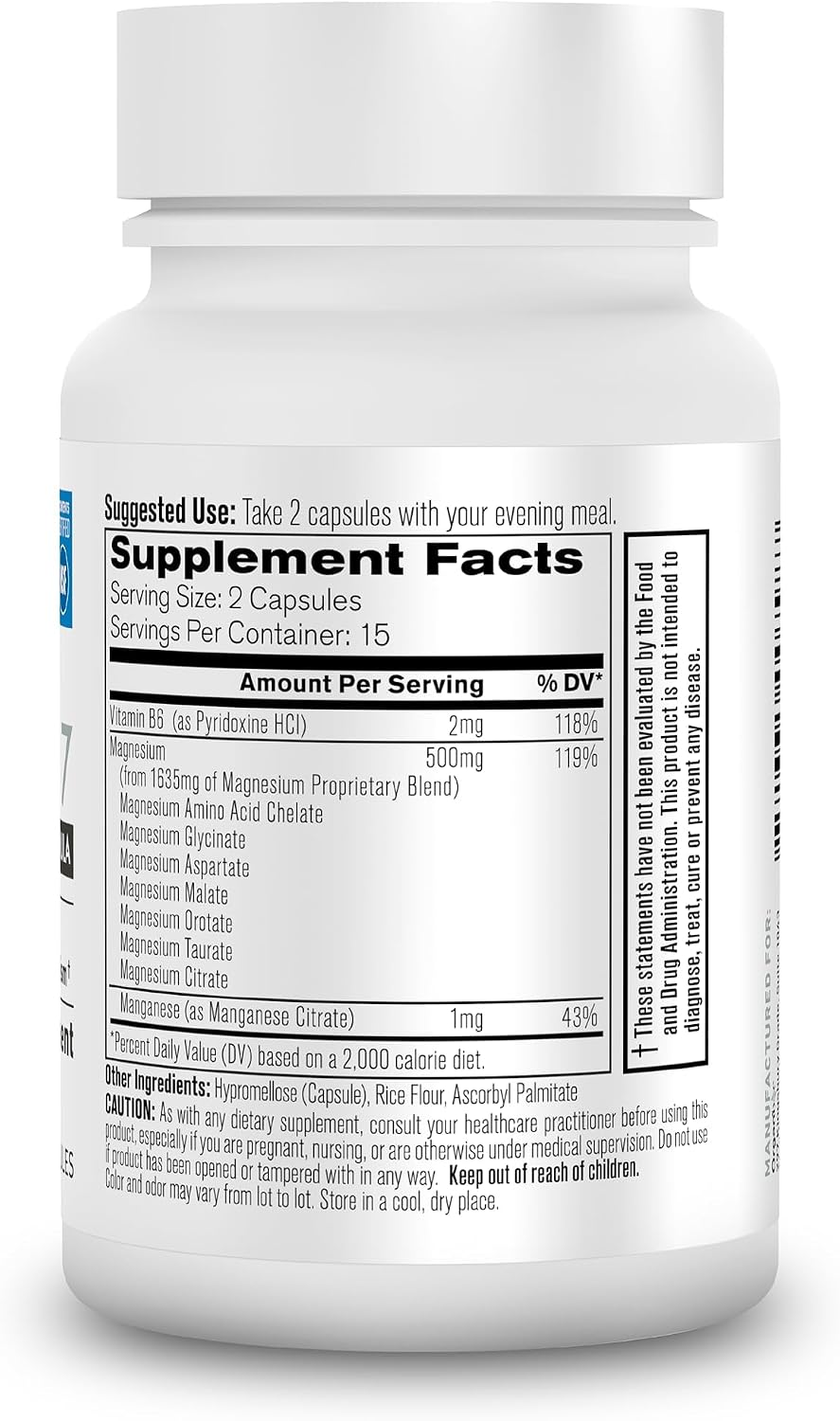 Magnesium 7 Complex, Sleep & Muscle Support, 60 Caps
