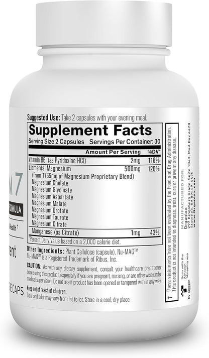 Magnesium 7 Complex, Sleep & Muscle Support, 60 Caps