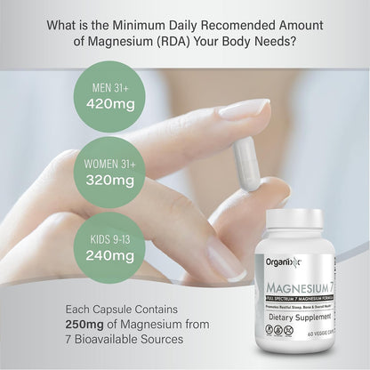 Magnesium 7 Complex, Sleep & Muscle Support, 60 Caps