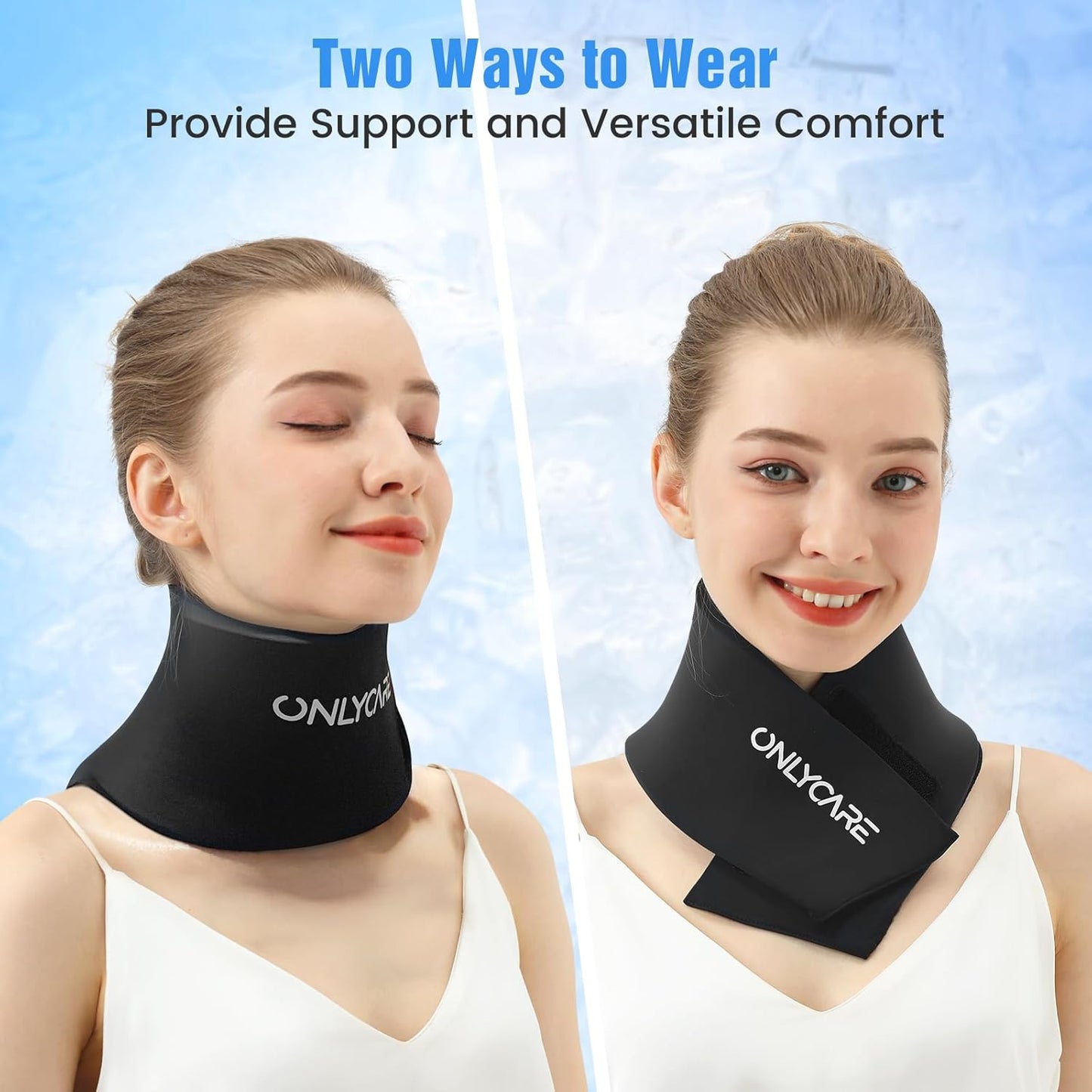 ONLYCARE Neck Ice Pack Wrap Gel - Upgraded Ice Packs for Neck Reusable