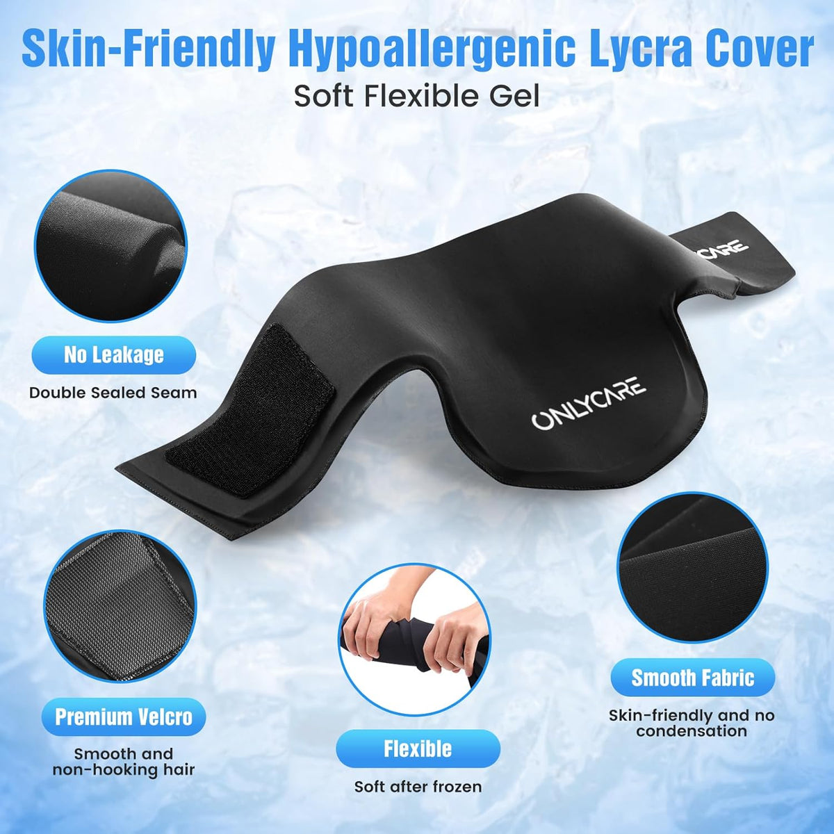 ONLYCARE Neck Ice Pack Wrap Gel - Upgraded Ice Packs for Neck Reusable