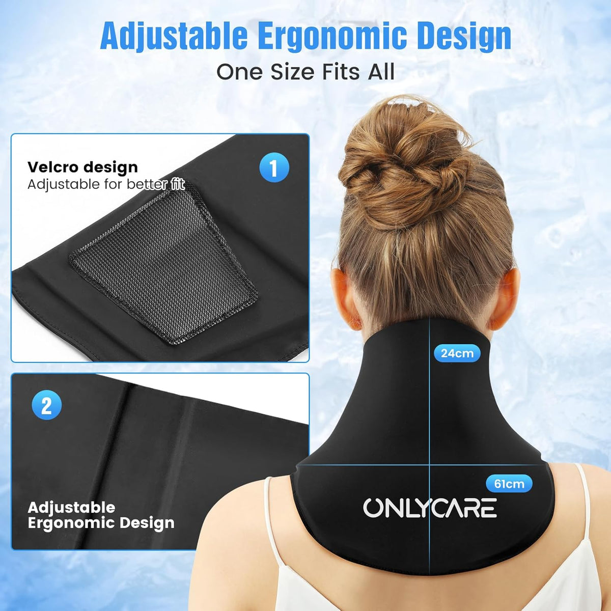 ONLYCARE Neck Ice Pack Wrap Gel - Upgraded Ice Packs for Neck Reusable