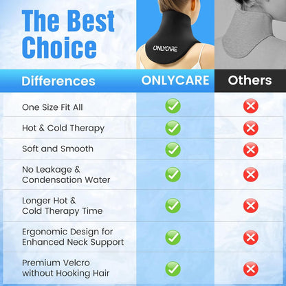 ONLYCARE Neck Ice Pack Wrap Gel - Upgraded Ice Packs for Neck Reusable