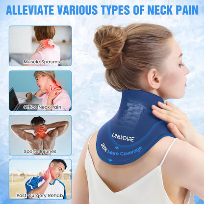 ONLYCARE Neck Ice Pack Wrap Gel - Upgraded Ice Packs for Neck Reusable