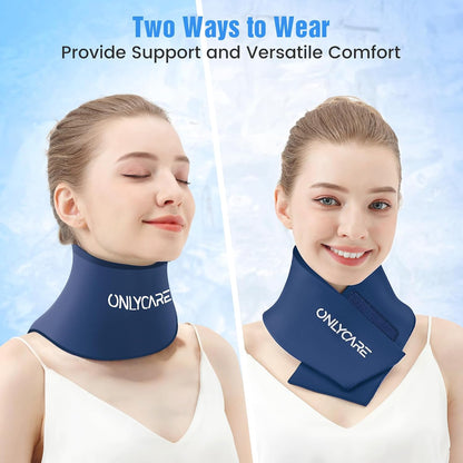 ONLYCARE Neck Ice Pack Wrap Gel - Upgraded Ice Packs for Neck Reusable
