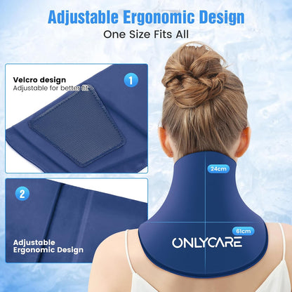 ONLYCARE Neck Ice Pack Wrap Gel - Upgraded Ice Packs for Neck Reusable