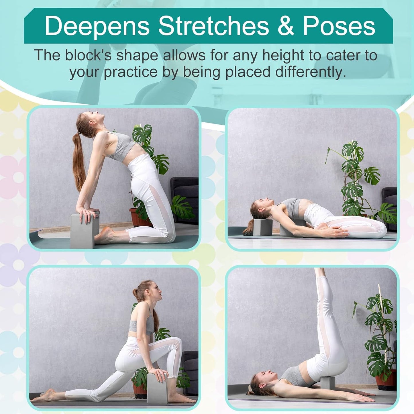 18 Pcs Yoga Blocks and Strap Set Include 12 EVA Foam Yoga Blocks Bulk 9"x6"x3" with 6 Adjustable 8 ft Straps D Ring Non Slip Props for Stretching Pilates Workout Studio Home Gym