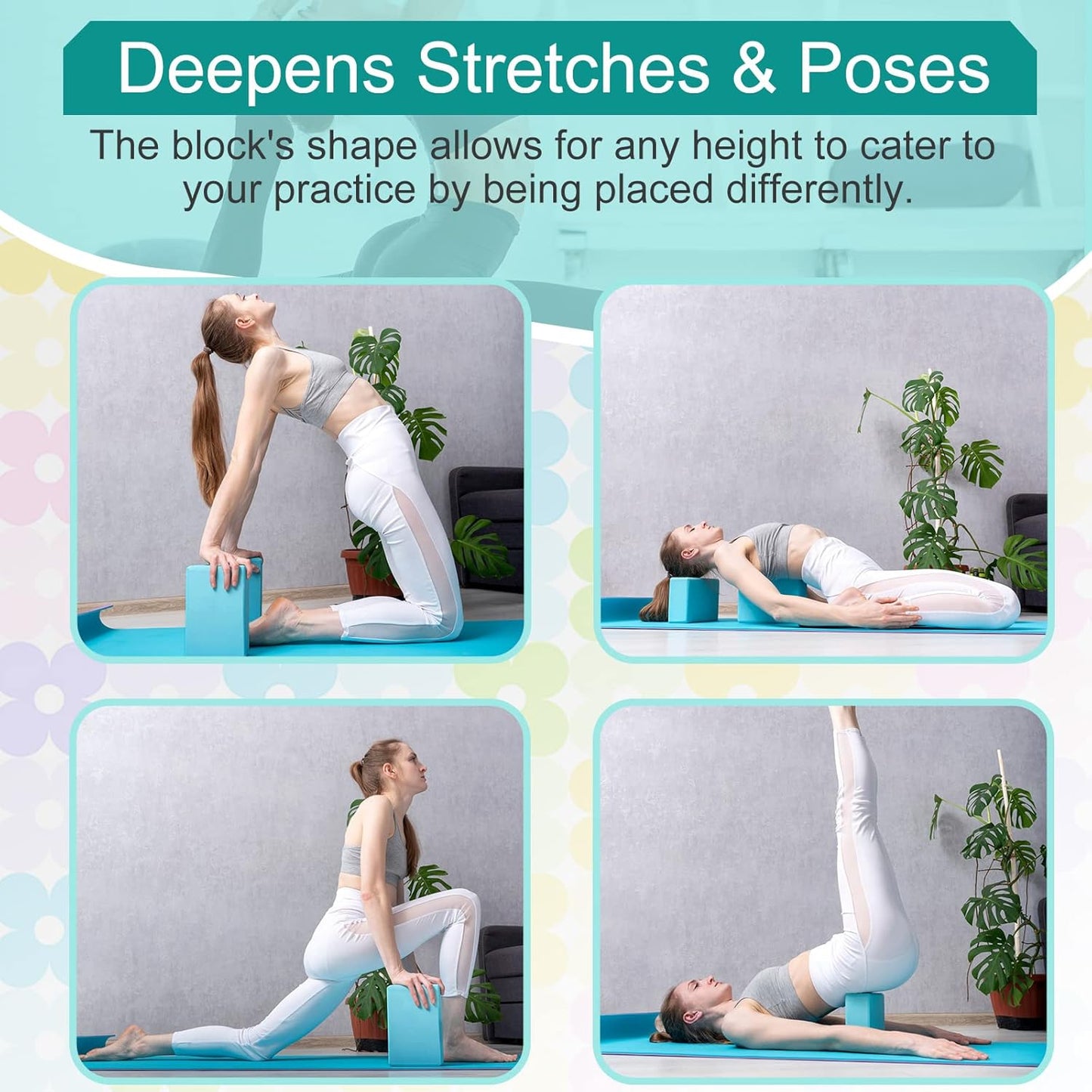 18 Pcs Yoga Blocks and Strap Set Include 12 EVA Foam Yoga Blocks Bulk 9"x6"x3" with 6 Adjustable 8 ft Straps D Ring Non Slip Props for Stretching Pilates Workout Studio Home Gym