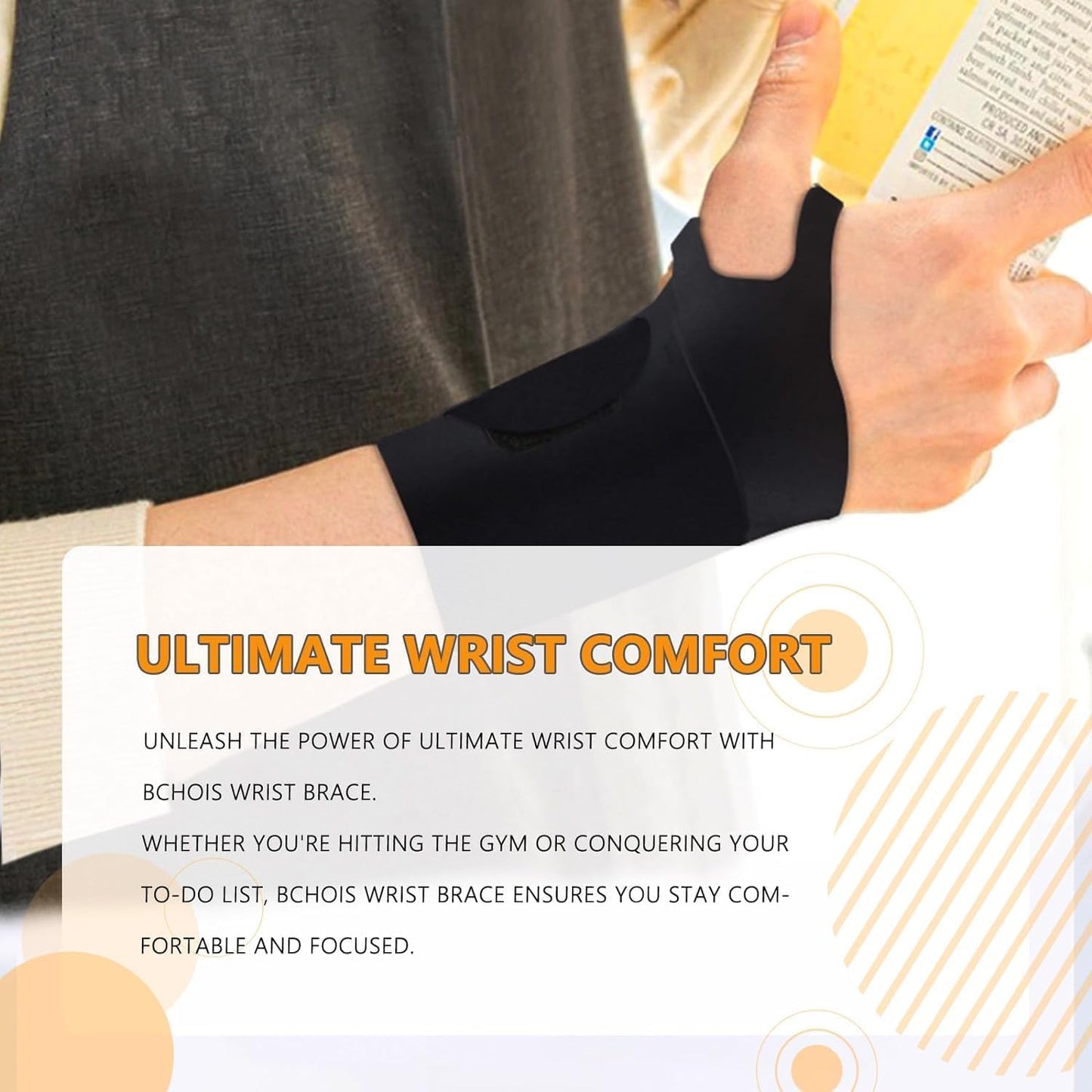 Wrist Brace,Wrist Support for Carpal Tunnel Pain Relief,Ulnar Brace Ultra-Thin Elastic for Tear,Wrist wraps Repetitive Wrist Use Injury,Fits Both Wrists