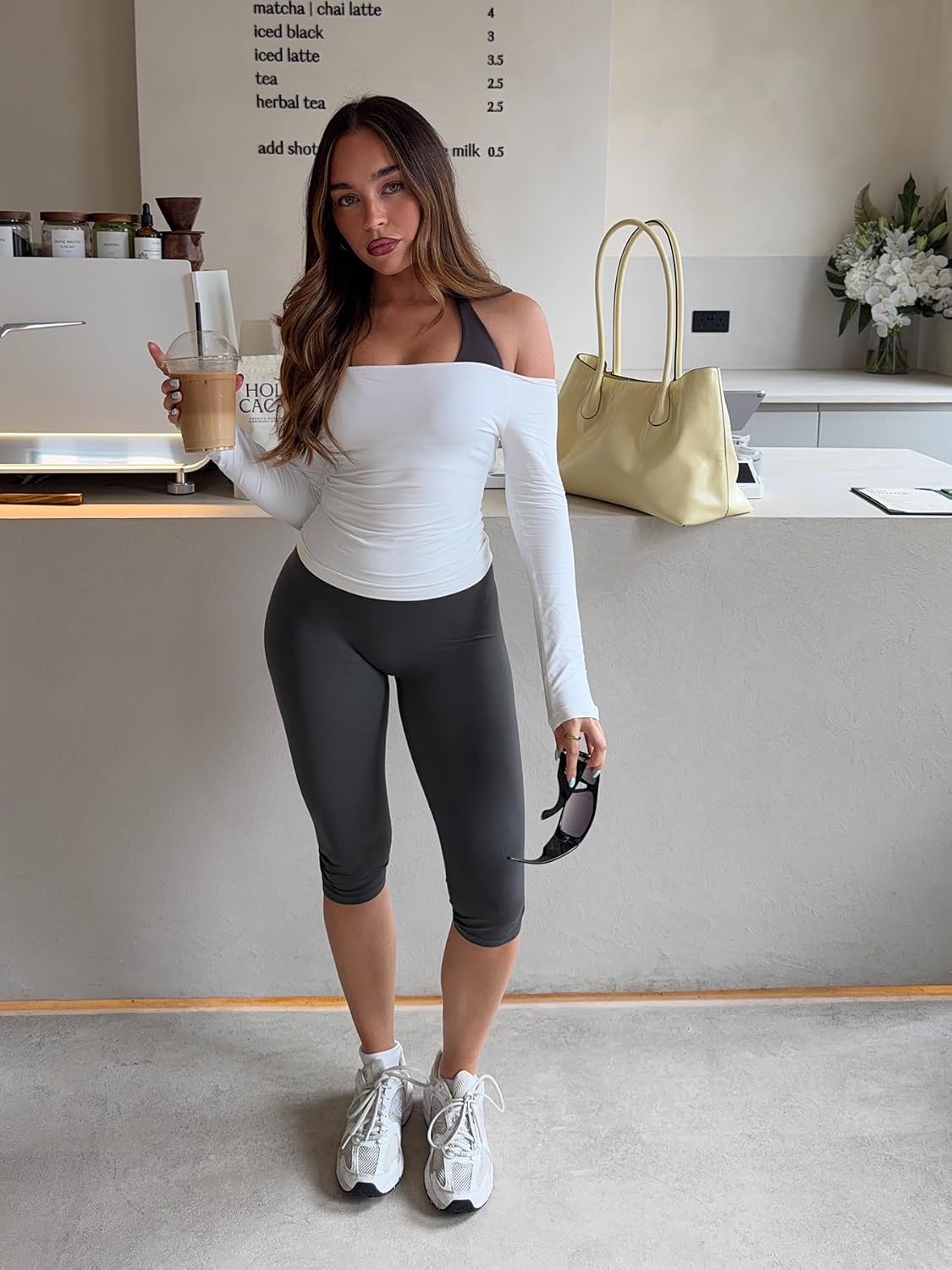 Ease Womens Workout Capri Leggings 17" No Front Seam High Waisted Hidden Scrunch Gym Yoga Pants