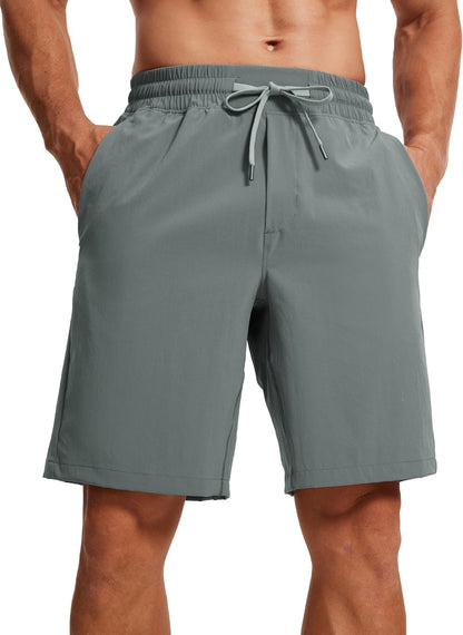 Linerless Workout Shorts 9'' | Lightweight, Quick Dry, Running, Pockets, for Men