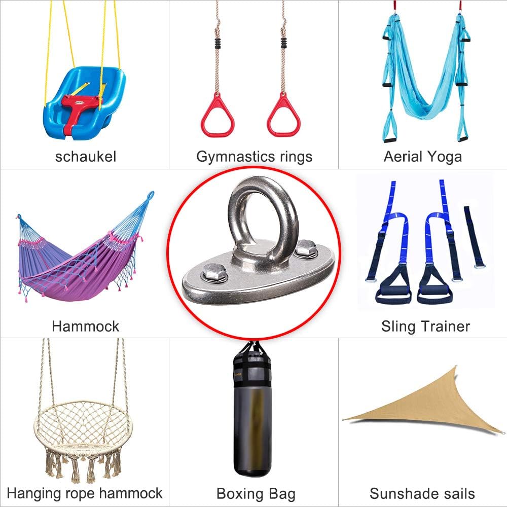 Wall Ceiling Mount Bracket for Suspension Strap Trainer, 2800lb Capacity, Body Weight Strength Training Systems, Aerial Yoga Swing, Resistance Band,Hammock,Battle Rope, Boxing Equipment