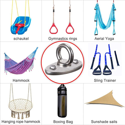 Wall Ceiling Mount Bracket for Suspension Strap Trainer, 2800lb Capacity, Body Weight Strength Training Systems, Aerial Yoga Swing, Resistance Band,Hammock,Battle Rope, Boxing Equipment