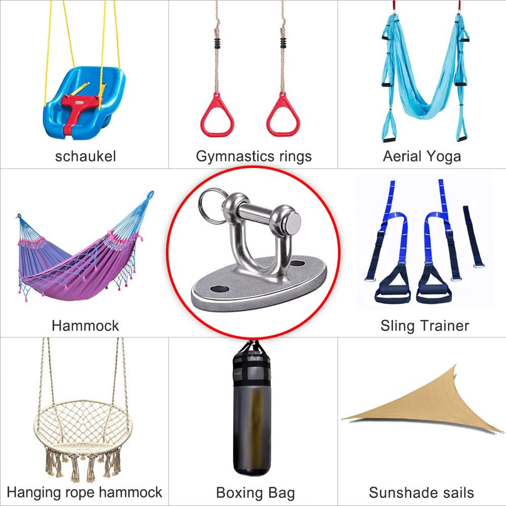 Wall Ceiling Mount Bracket for Suspension Strap Trainer, 2800lb Capacity, Body Weight Strength Training Systems, Aerial Yoga Swing, Resistance Band,Hammock,Battle Rope, Boxing Equipment