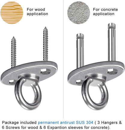 Wall Ceiling Mount Bracket for Suspension Strap Trainer, 2800lb Capacity, Body Weight Strength Training Systems, Aerial Yoga Swing, Resistance Band,Hammock,Battle Rope, Boxing Equipment