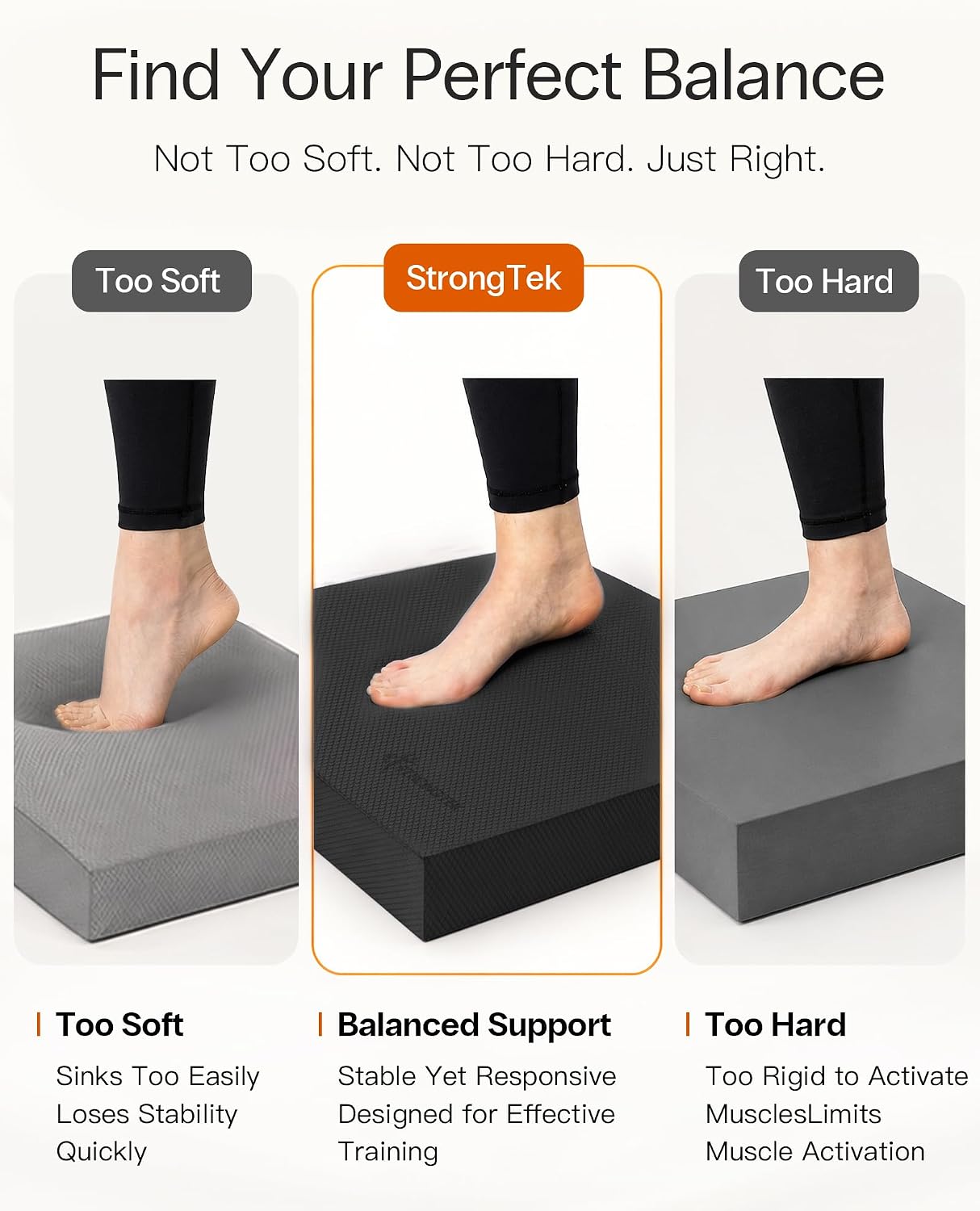 Professional Foam Exercise Balance Pad - 15.8" x 13" x 2", High-Density TPE Foam Knee Pad, Non-Slip & Water-Resistant, for Balance Training, Physical Therapy, Yoga, and More