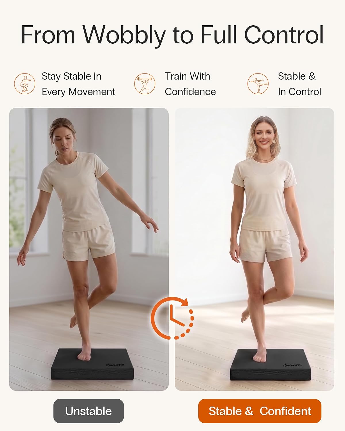 Professional Foam Exercise Balance Pad - 15.8" x 13" x 2", High-Density TPE Foam Knee Pad, Non-Slip & Water-Resistant, for Balance Training, Physical Therapy, Yoga, and More