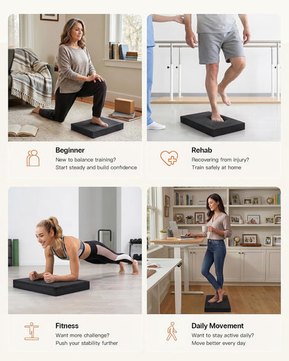 Professional Foam Exercise Balance Pad - 15.8" x 13" x 2", High-Density TPE Foam Knee Pad, Non-Slip & Water-Resistant, for Balance Training, Physical Therapy, Yoga, and More
