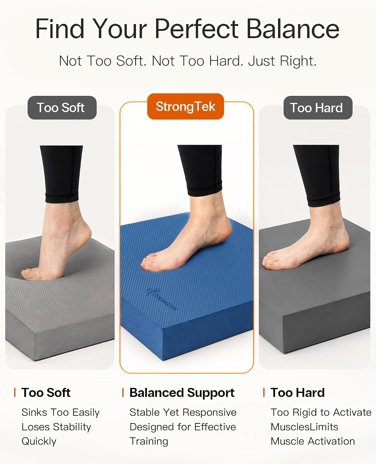 Professional Foam Exercise Balance Pad - 15.8" x 13" x 2", High-Density TPE Foam Knee Pad, Non-Slip & Water-Resistant, for Balance Training, Physical Therapy, Yoga, and More