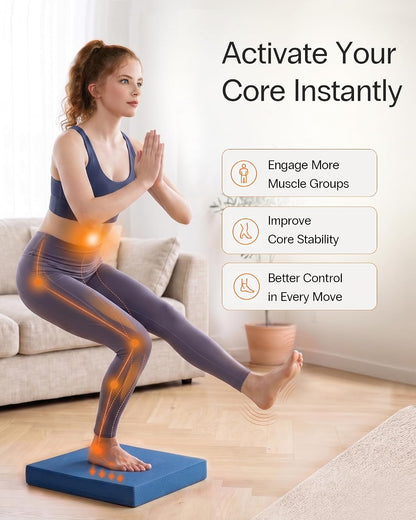Professional Foam Exercise Balance Pad - 15.8" x 13" x 2", High-Density TPE Foam Knee Pad, Non-Slip & Water-Resistant, for Balance Training, Physical Therapy, Yoga, and More