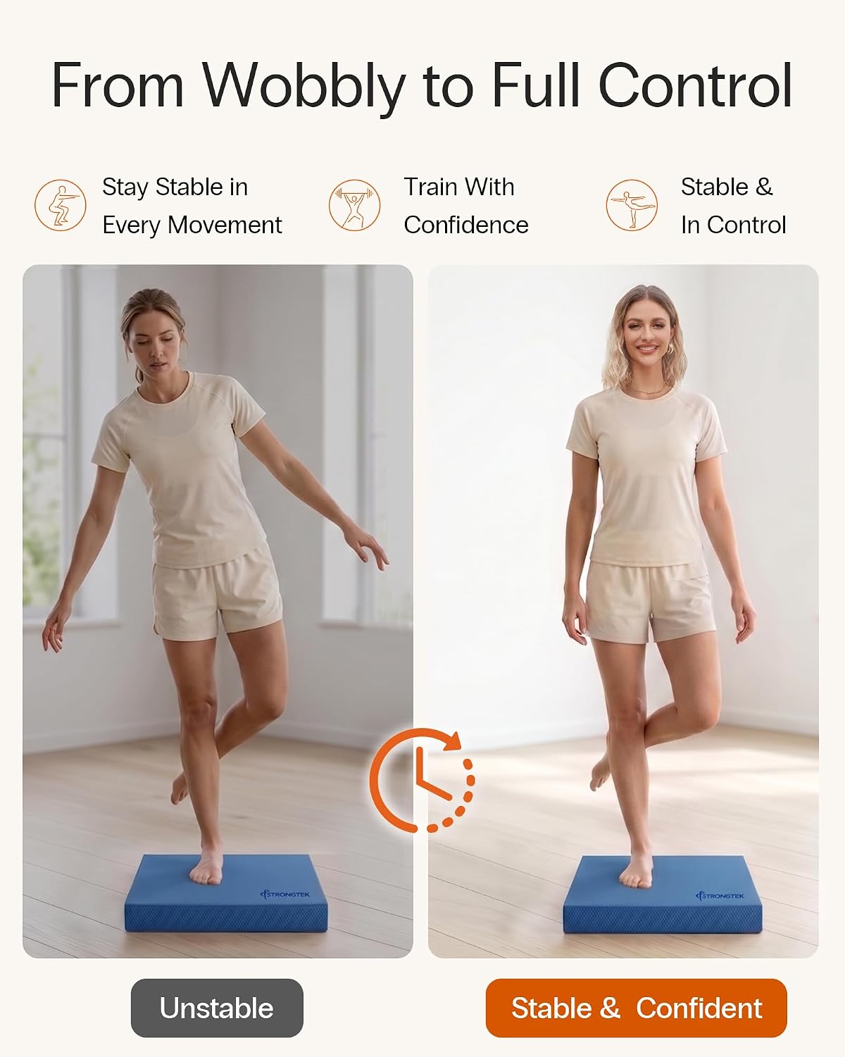 Professional Foam Exercise Balance Pad - 15.8" x 13" x 2", High-Density TPE Foam Knee Pad, Non-Slip & Water-Resistant, for Balance Training, Physical Therapy, Yoga, and More