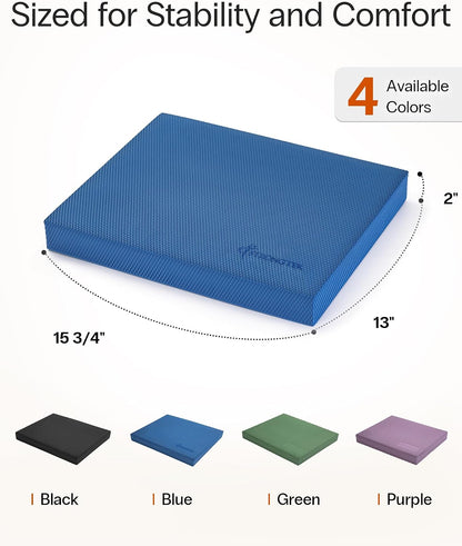 Professional Foam Exercise Balance Pad - 15.8" x 13" x 2", High-Density TPE Foam Knee Pad, Non-Slip & Water-Resistant, for Balance Training, Physical Therapy, Yoga, and More