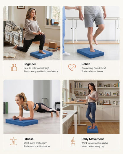 Professional Foam Exercise Balance Pad - 15.8" x 13" x 2", High-Density TPE Foam Knee Pad, Non-Slip & Water-Resistant, for Balance Training, Physical Therapy, Yoga, and More