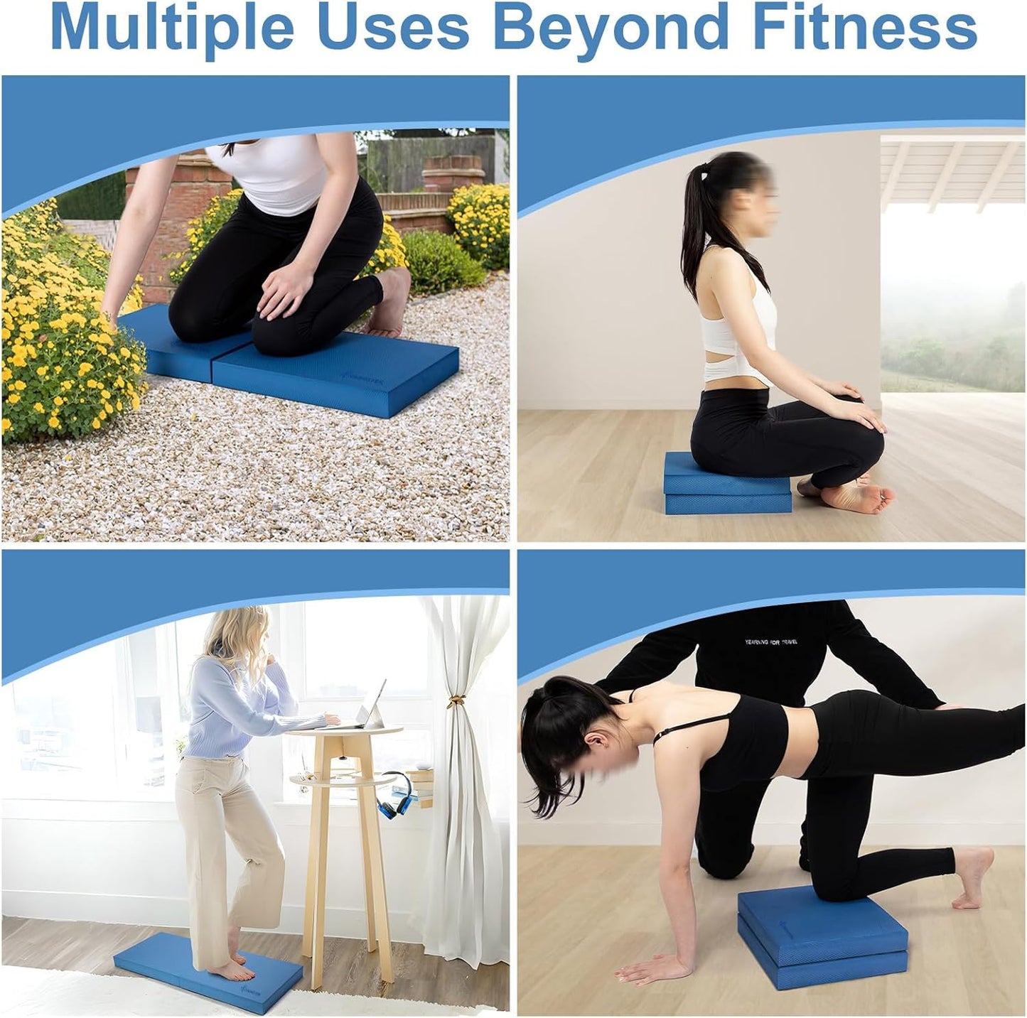 Professional Foam Exercise Balance Pad - 15.8" x 13" x 2", High-Density TPE Foam Knee Pad, Non-Slip & Water-Resistant, for Balance Training, Physical Therapy, Yoga, and More