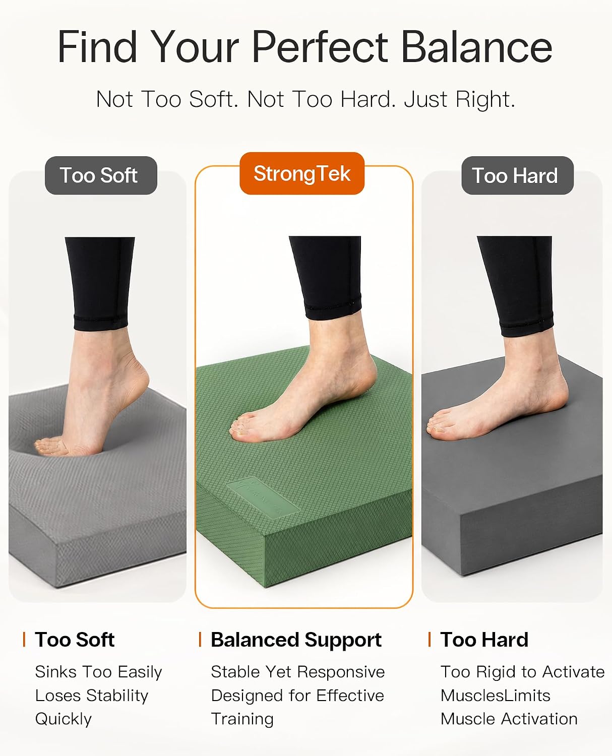 Professional Foam Exercise Balance Pad - 15.8" x 13" x 2", High-Density TPE Foam Knee Pad, Non-Slip & Water-Resistant, for Balance Training, Physical Therapy, Yoga, and More