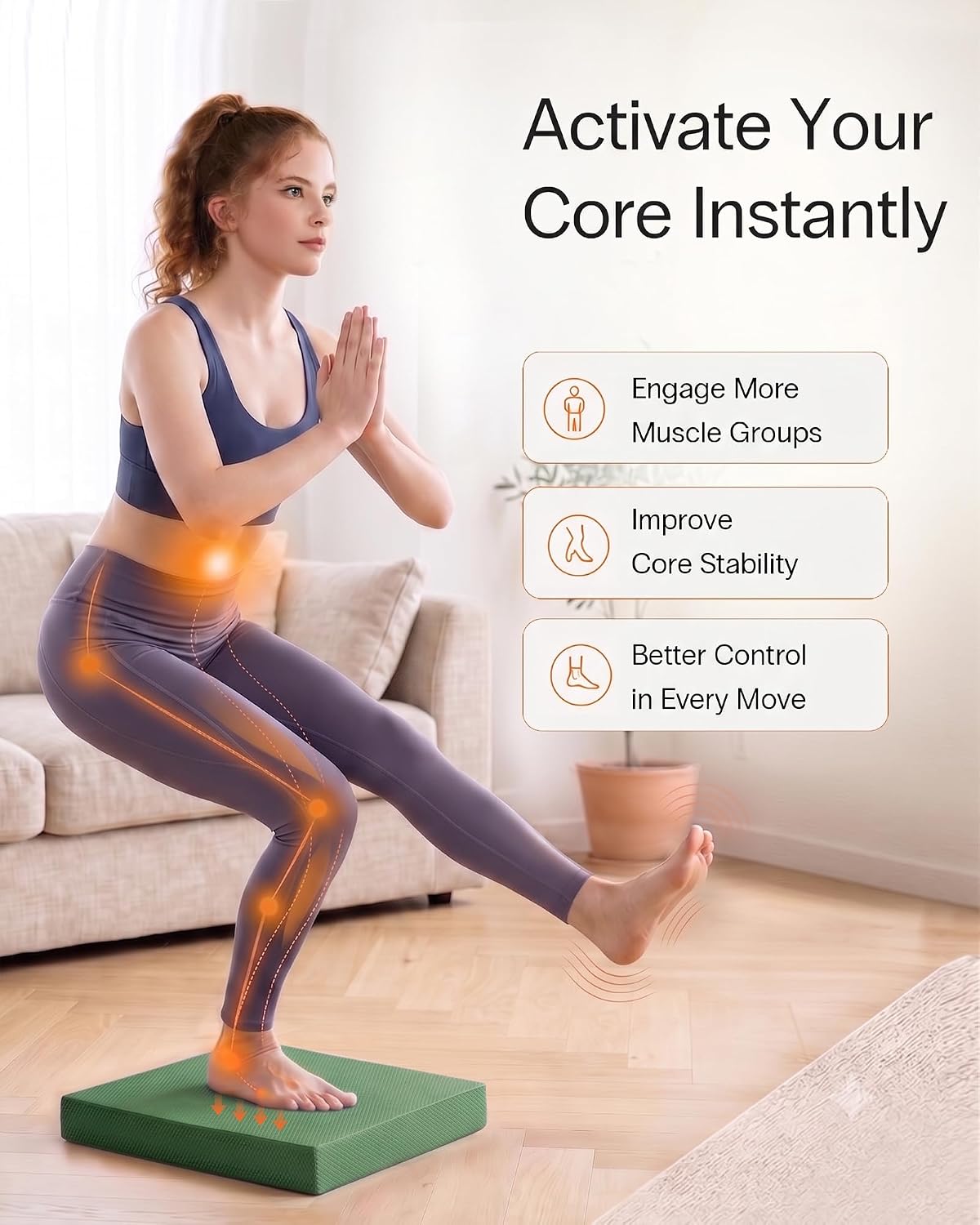 Professional Foam Exercise Balance Pad - 15.8" x 13" x 2", High-Density TPE Foam Knee Pad, Non-Slip & Water-Resistant, for Balance Training, Physical Therapy, Yoga, and More