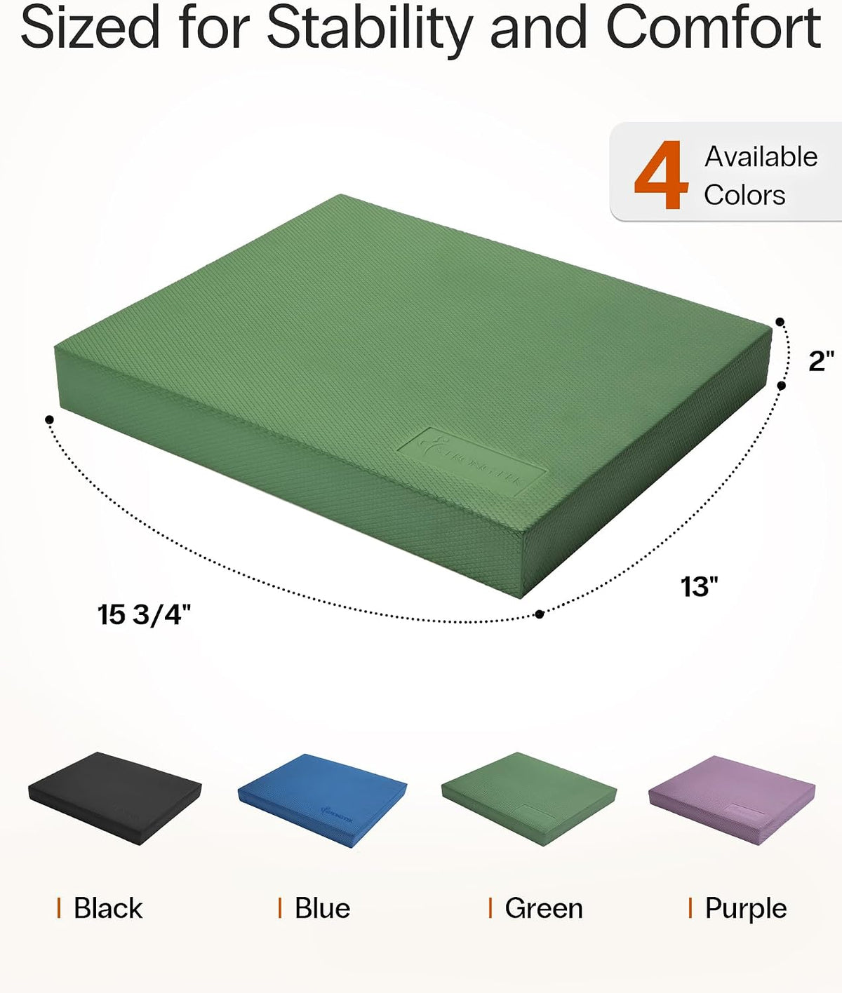 Professional Foam Exercise Balance Pad - 15.8" x 13" x 2", High-Density TPE Foam Knee Pad, Non-Slip & Water-Resistant, for Balance Training, Physical Therapy, Yoga, and More