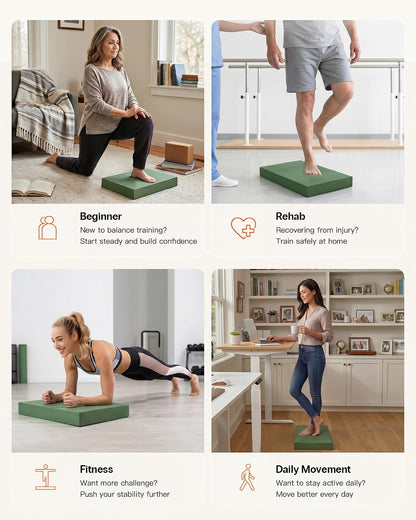 Professional Foam Exercise Balance Pad - 15.8" x 13" x 2", High-Density TPE Foam Knee Pad, Non-Slip & Water-Resistant, for Balance Training, Physical Therapy, Yoga, and More