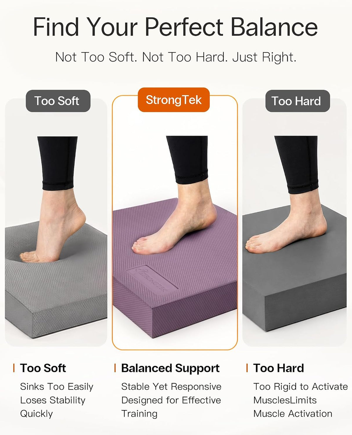 Professional Foam Exercise Balance Pad - 15.8" x 13" x 2", High-Density TPE Foam Knee Pad, Non-Slip & Water-Resistant, for Balance Training, Physical Therapy, Yoga, and More