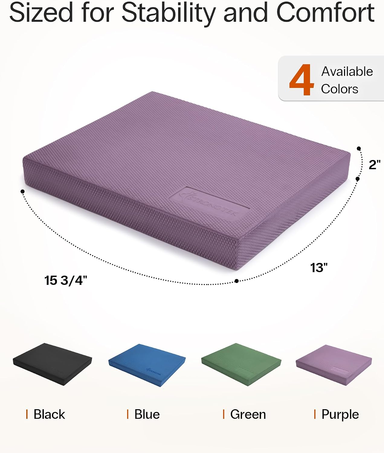 Professional Foam Exercise Balance Pad - 15.8" x 13" x 2", High-Density TPE Foam Knee Pad, Non-Slip & Water-Resistant, for Balance Training, Physical Therapy, Yoga, and More