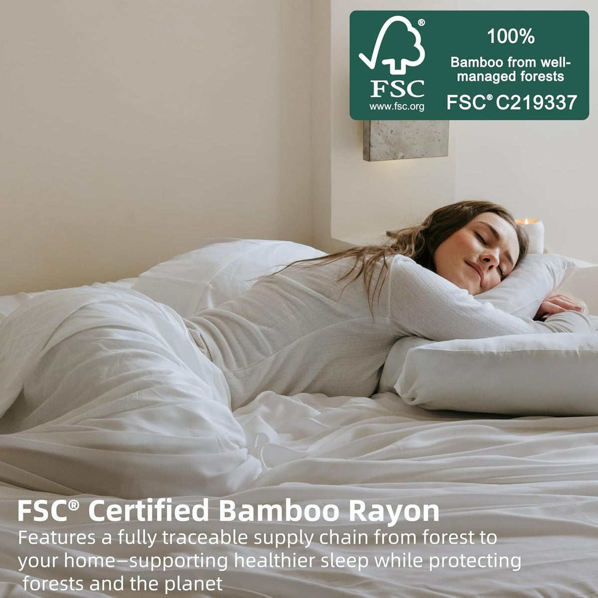 Pillow Cases Queen Size Set of 2, Cooling Pillowcases for Hot Sleepers, 100% Rayon Derived from Bamboo Envelope Soft Pillowcases (Lightbeige)
