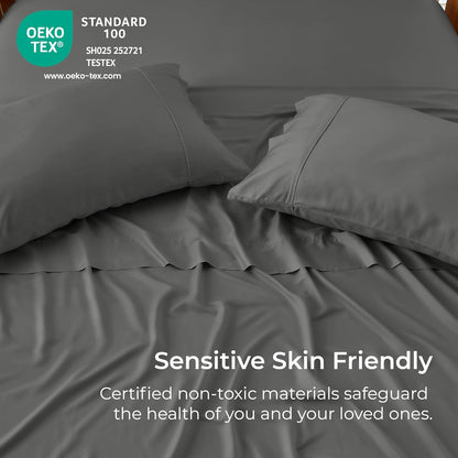 Pillow Cases Queen Size Set of 2, Cooling Pillowcases for Hot Sleepers, 100% Rayon Derived from Bamboo Envelope Soft Pillowcases (Lightbeige)