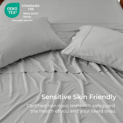 Pillow Cases Queen Size Set of 2, Cooling Pillowcases for Hot Sleepers, 100% Rayon Derived from Bamboo Envelope Soft Pillowcases (Lightbeige)