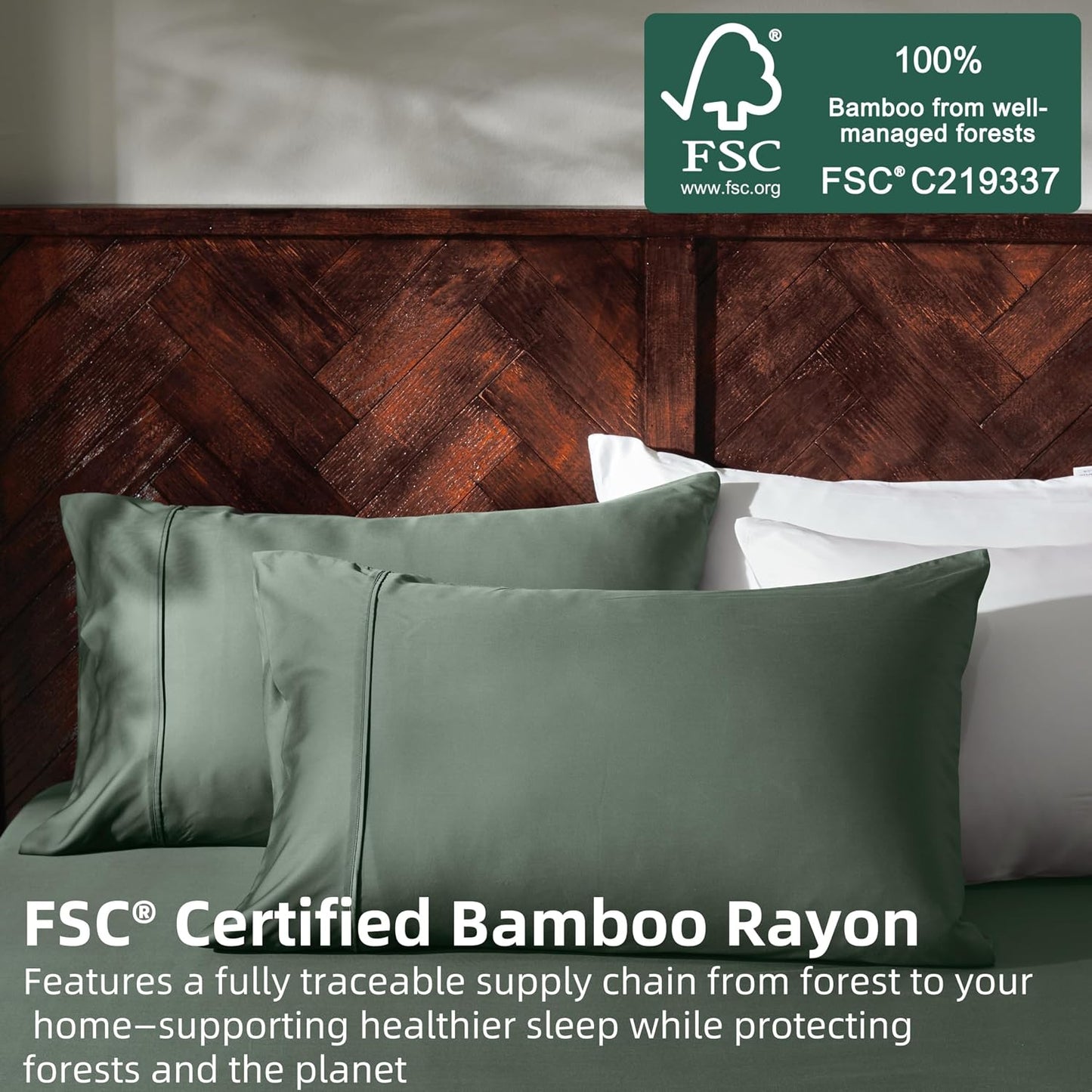 Pillow Cases Queen Size Set of 2, Cooling Pillowcases for Hot Sleepers, 100% Rayon Derived from Bamboo Envelope Soft Pillowcases (Lightbeige)