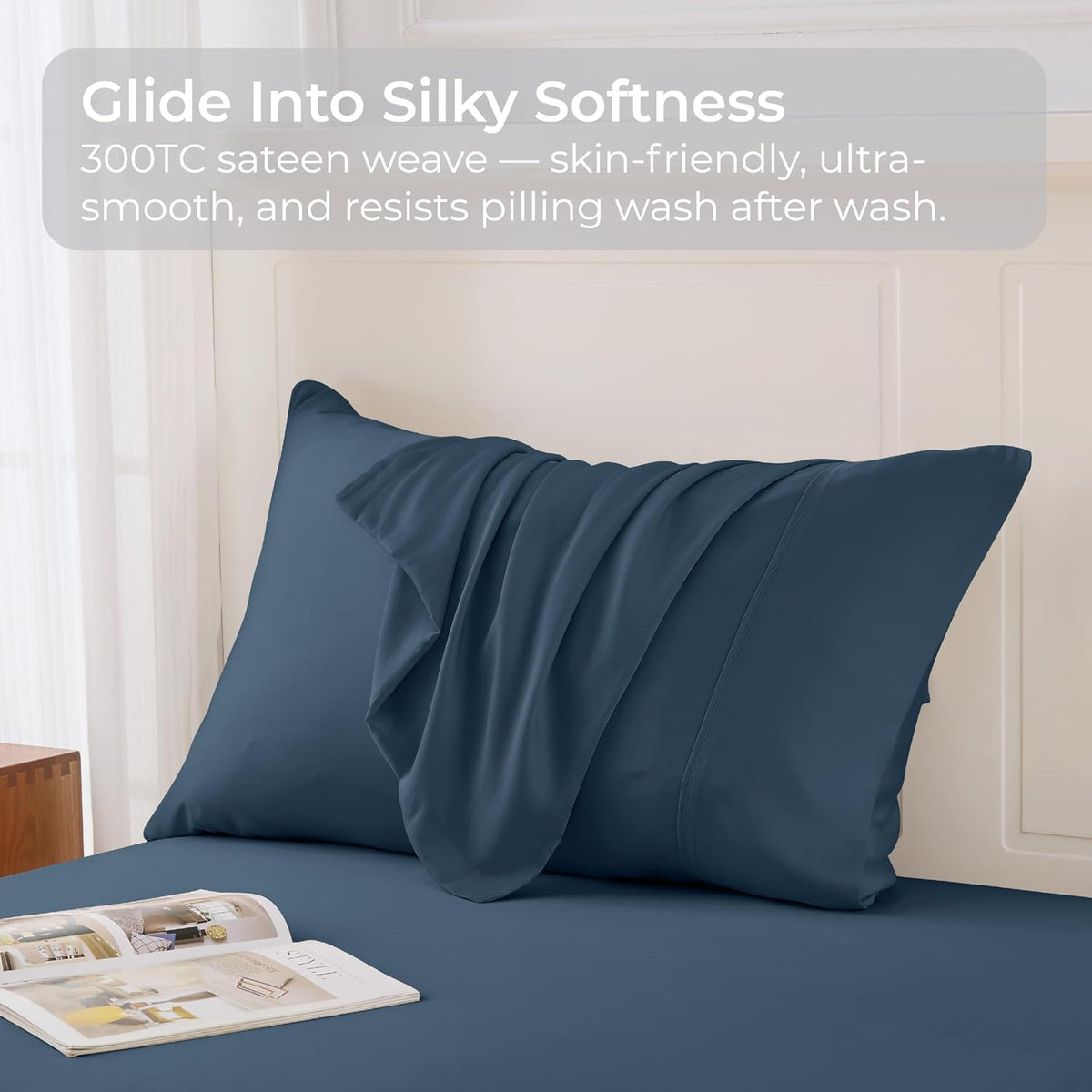 Pillow Cases Queen Size Set of 2, Cooling Pillowcases for Hot Sleepers, 100% Rayon Derived from Bamboo Envelope Soft Pillowcases (Lightbeige)
