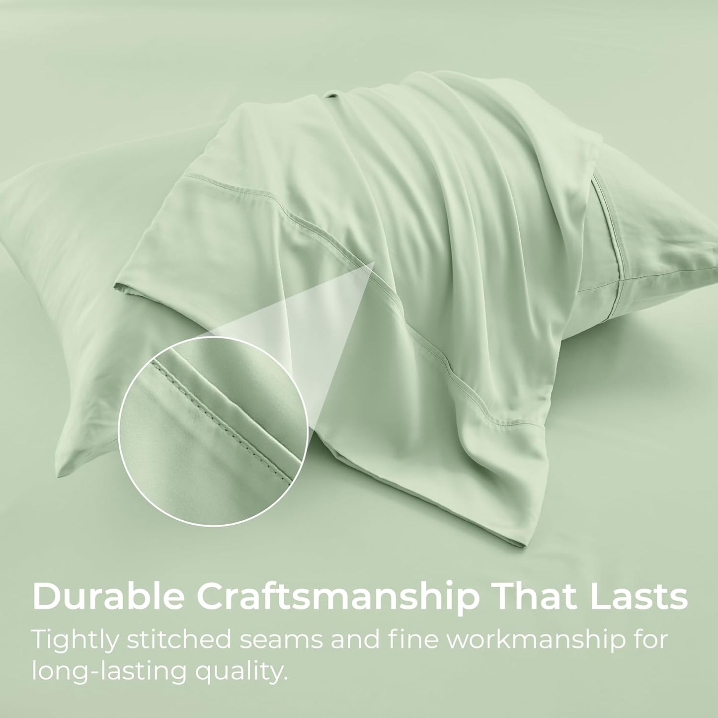 Pillow Cases Queen Size Set of 2, Cooling Pillowcases for Hot Sleepers, 100% Rayon Derived from Bamboo Envelope Soft Pillowcases (Lightbeige)