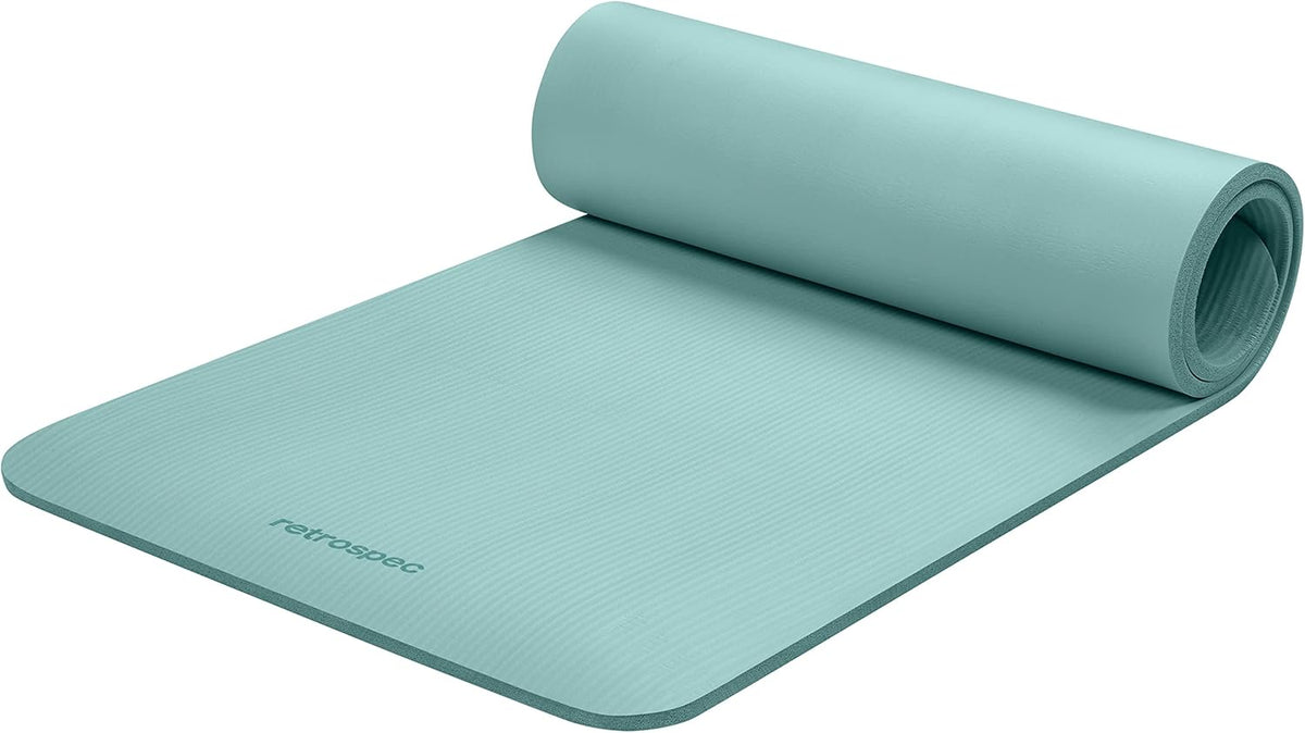 Solana Yoga Mat Thick 1/2in Non-Slip Workout Mat with Nylon Strap - 72x24in Exercise Mat for Pilates, Stretching & Fitness - BPA Free, Easy Clean