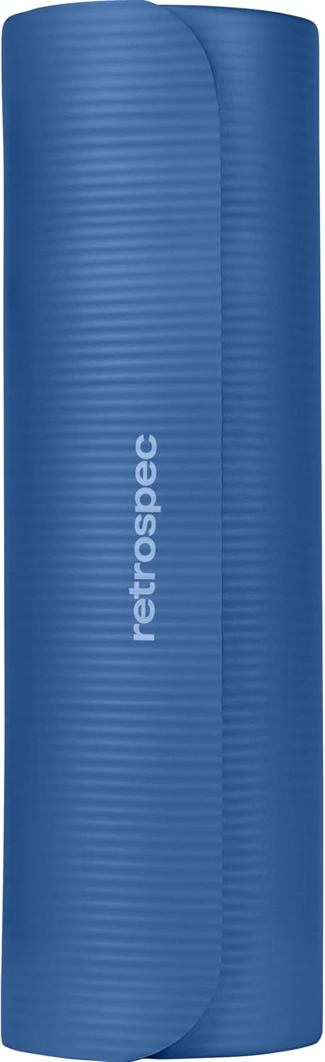 Solana Yoga Mat Thick 1/2in Non-Slip Workout Mat with Nylon Strap - 72x24in Exercise Mat for Pilates, Stretching & Fitness - BPA Free, Easy Clean