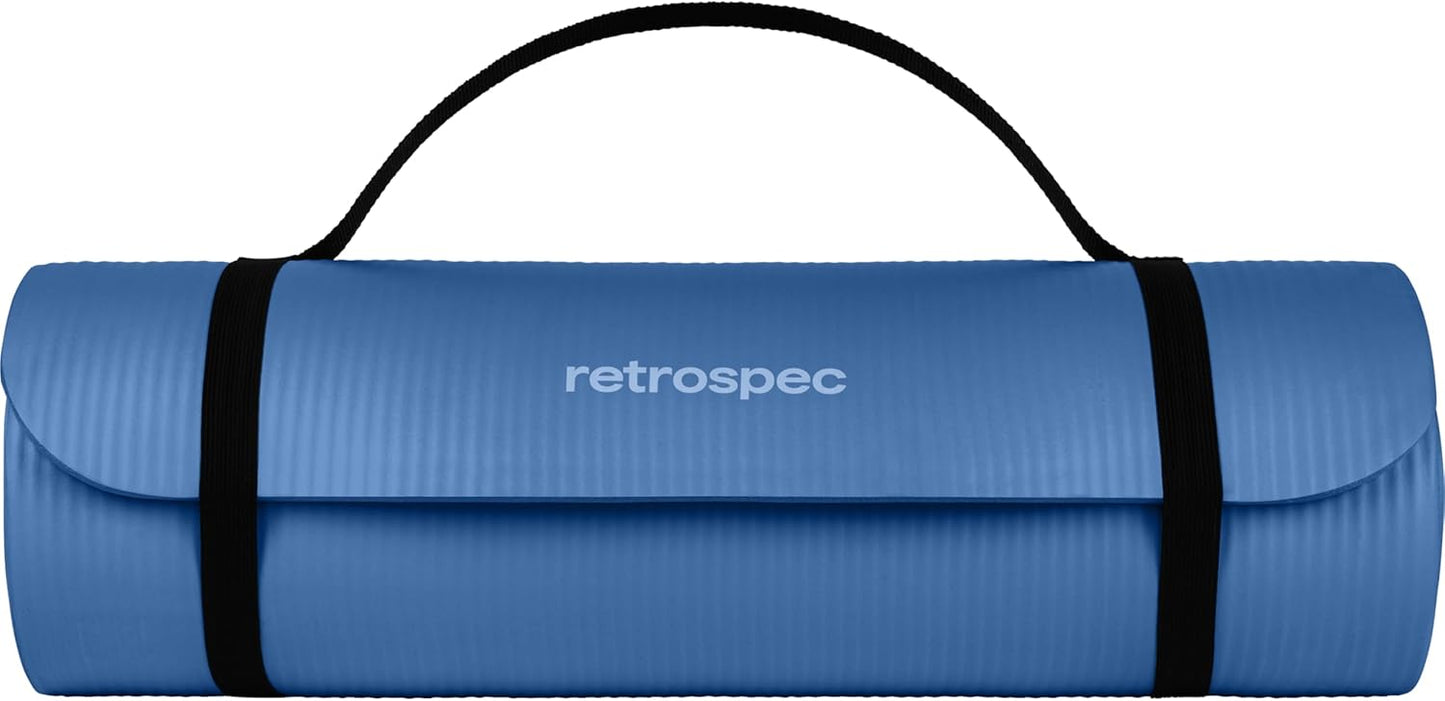 Solana Yoga Mat Thick 1/2in Non-Slip Workout Mat with Nylon Strap - 72x24in Exercise Mat for Pilates, Stretching & Fitness - BPA Free, Easy Clean