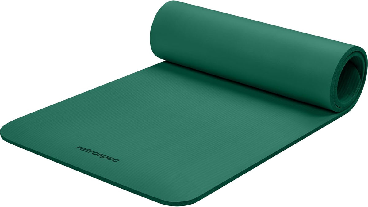 Solana Yoga Mat Thick 1/2in Non-Slip Workout Mat with Nylon Strap - 72x24in Exercise Mat for Pilates, Stretching & Fitness - BPA Free, Easy Clean
