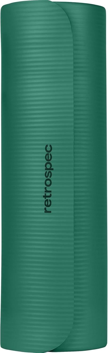 Solana Yoga Mat Thick 1/2in Non-Slip Workout Mat with Nylon Strap - 72x24in Exercise Mat for Pilates, Stretching & Fitness - BPA Free, Easy Clean