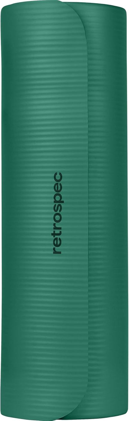 Solana Yoga Mat Thick 1/2in Non-Slip Workout Mat with Nylon Strap - 72x24in Exercise Mat for Pilates, Stretching & Fitness - BPA Free, Easy Clean