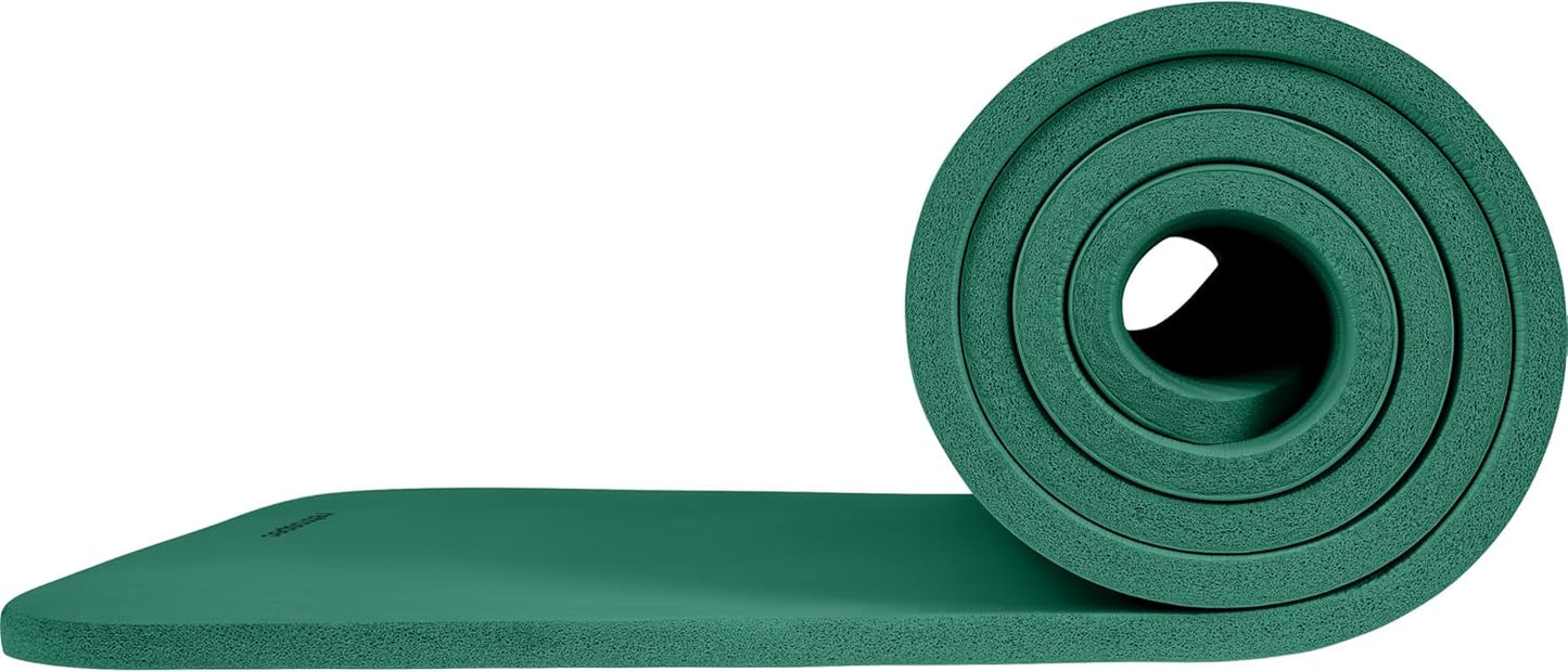 Solana Yoga Mat Thick 1/2in Non-Slip Workout Mat with Nylon Strap - 72x24in Exercise Mat for Pilates, Stretching & Fitness - BPA Free, Easy Clean