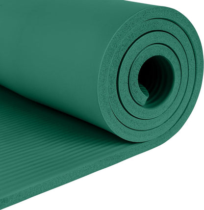 Solana Yoga Mat Thick 1/2in Non-Slip Workout Mat with Nylon Strap - 72x24in Exercise Mat for Pilates, Stretching & Fitness - BPA Free, Easy Clean
