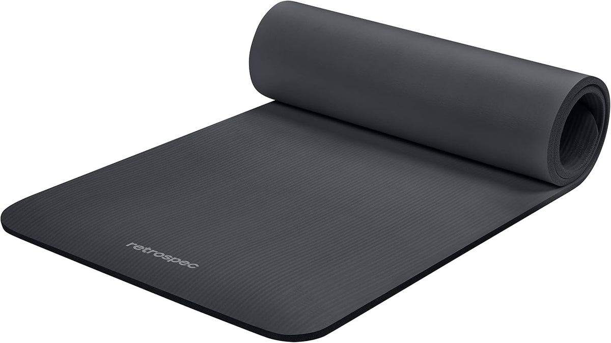 Solana Yoga Mat Thick 1/2in Non-Slip Workout Mat with Nylon Strap - 72x24in Exercise Mat for Pilates, Stretching & Fitness - BPA Free, Easy Clean